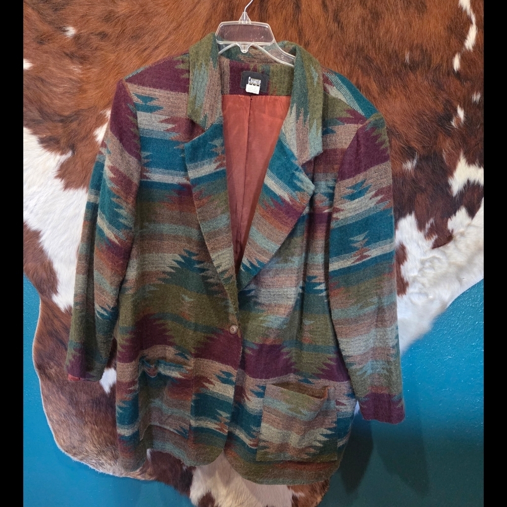 Vintage Change Of Pace Aztec Patterned Sports Coat